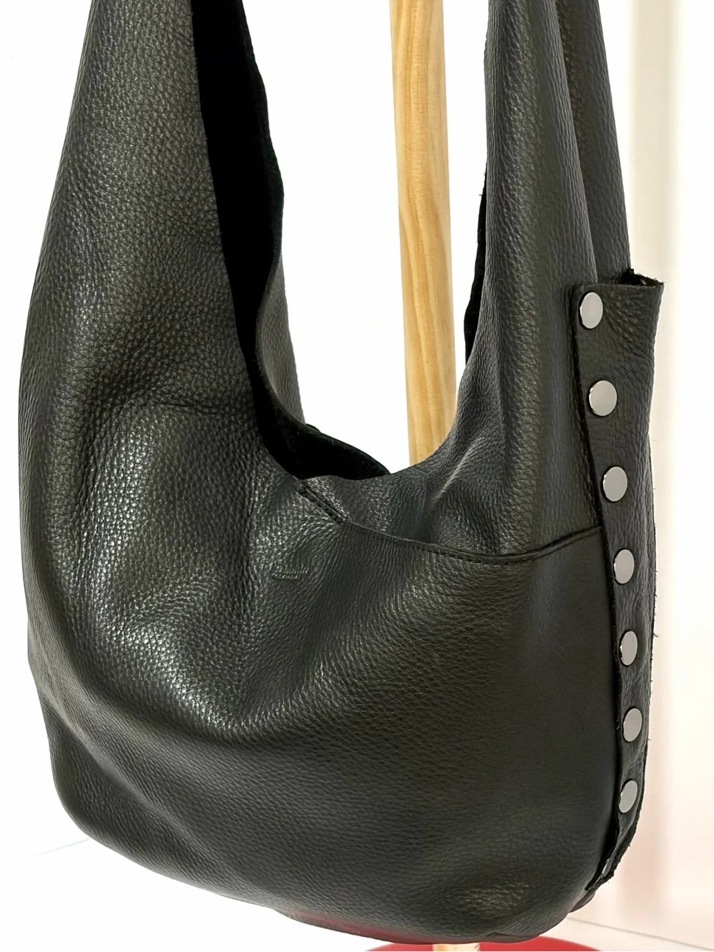 Hammitt Tom Large Leather Hobo In Black/Gunmetal/ OG RetiredEdition/Snap Closure